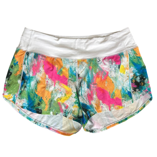 Lululemon Paint Splatter Speed Up High Rise Lined Short Womens Size 8