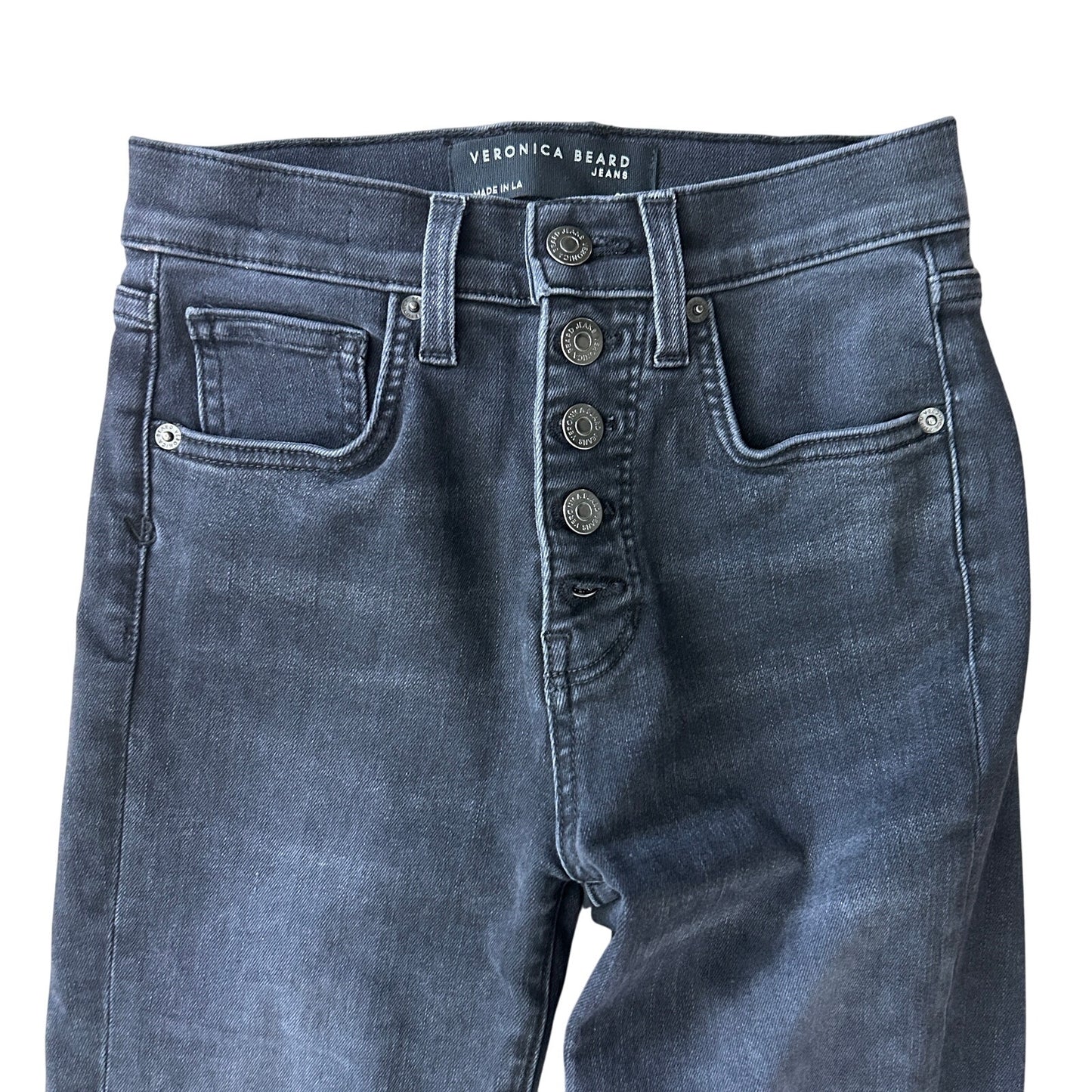 Veronica Beard Debbie Ankle Skinny High Rise Black Denim Jeans Womens Size 25