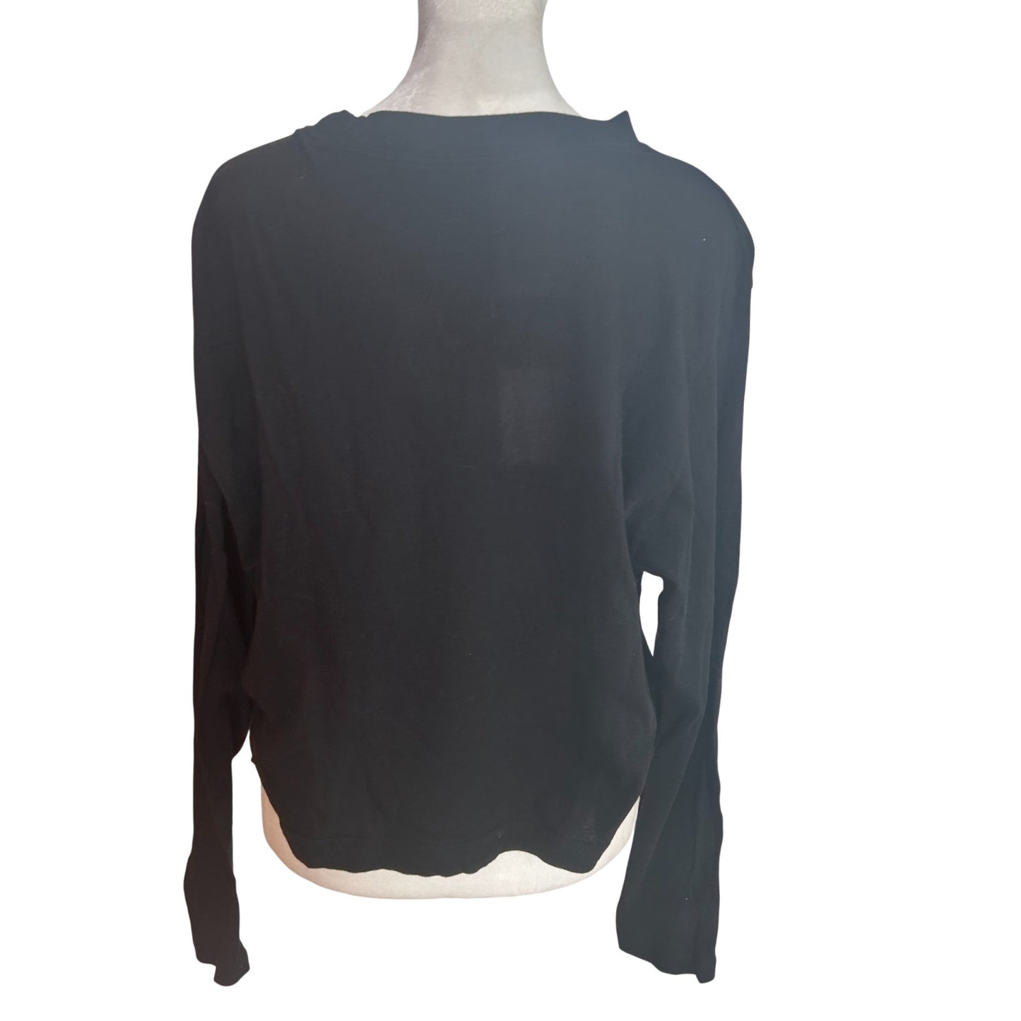 Michael Stars Black Mac High Crew Boxy Tee Long Sleeve Womens Size Medium