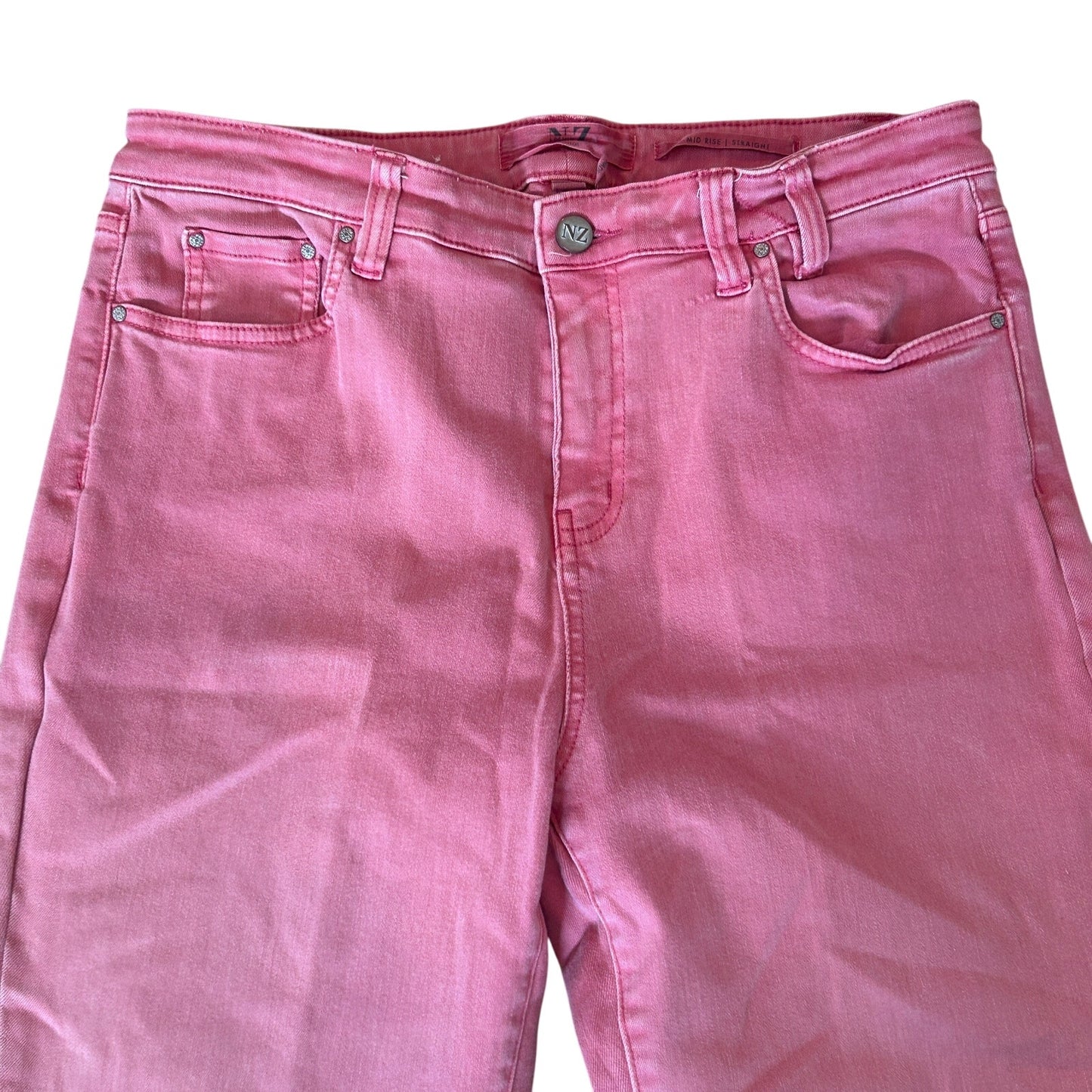 Nic + Zoe Faded Red Mid Rise Straight Jeans Womens Size 31