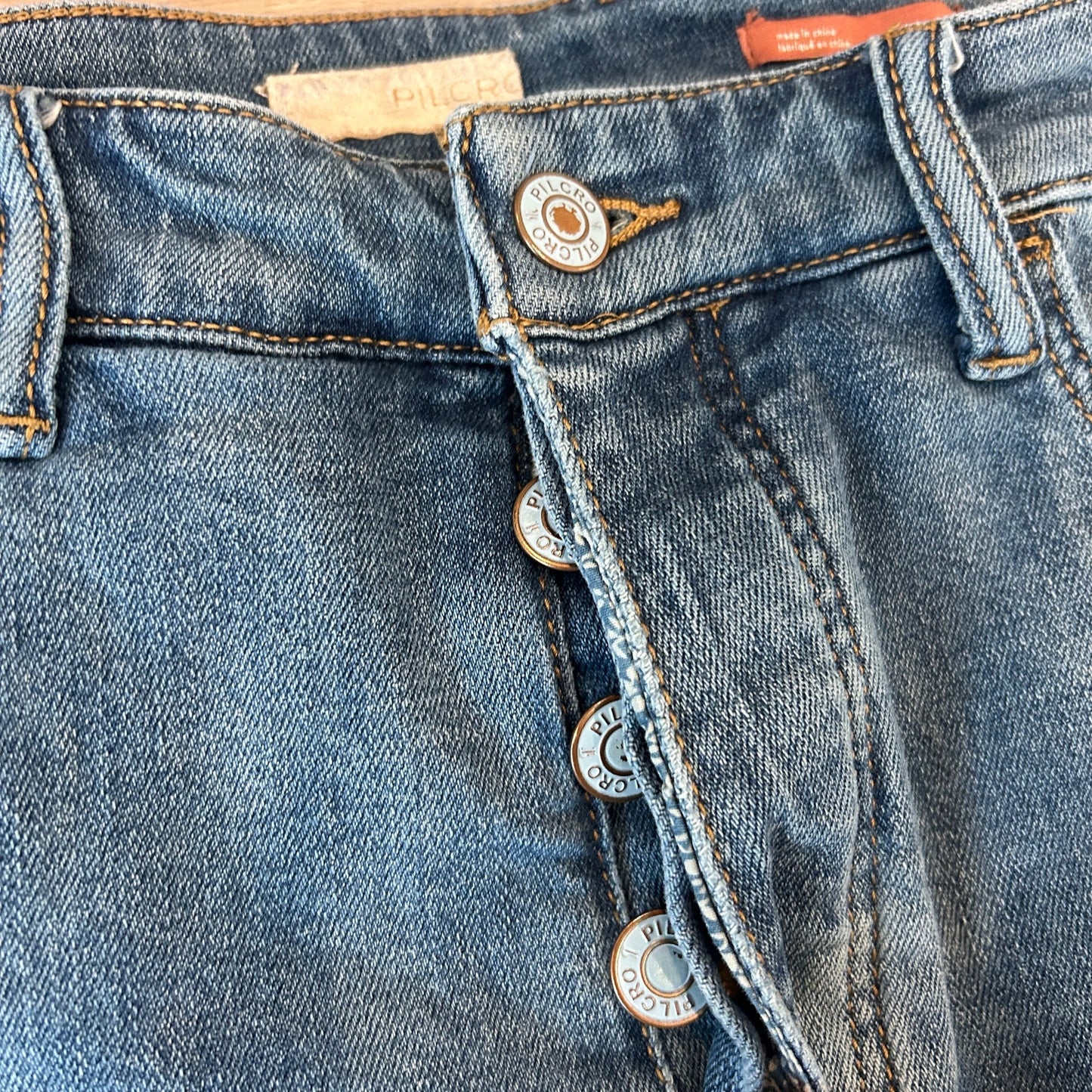 Pilcro Anthropologie Denim Cuffed High Rise Denim Shorts Womens Size 31