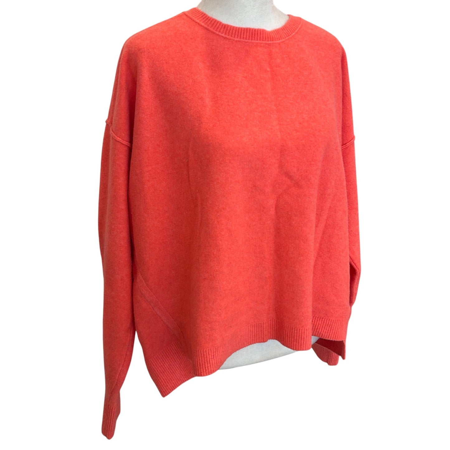 Free People Orange Wool Blend Pullover Boxy Sweater Womens Size Small