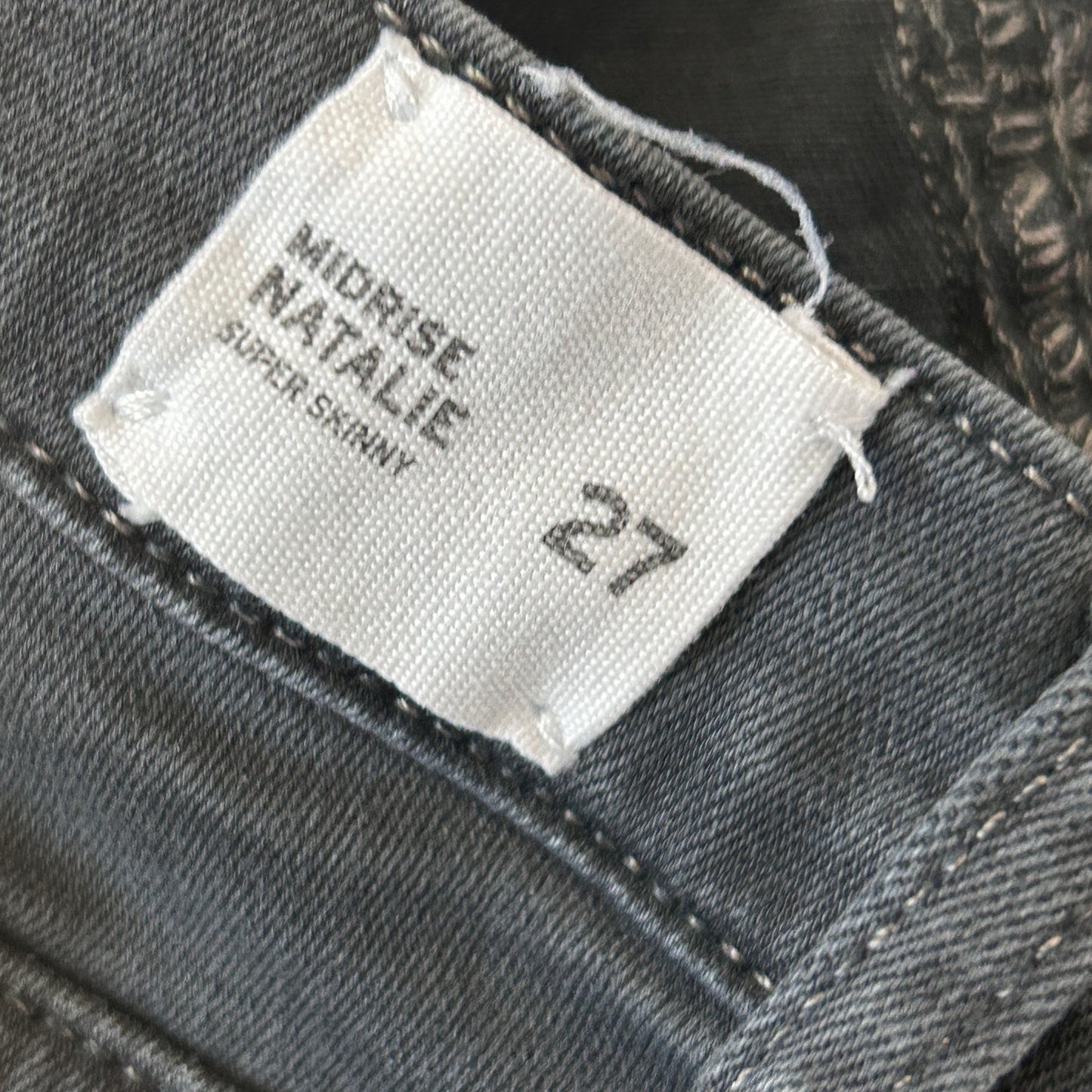 Hudson Black Midrise Natalie Super Skinny Ankle Jeans Raw Hem Womens Size 27