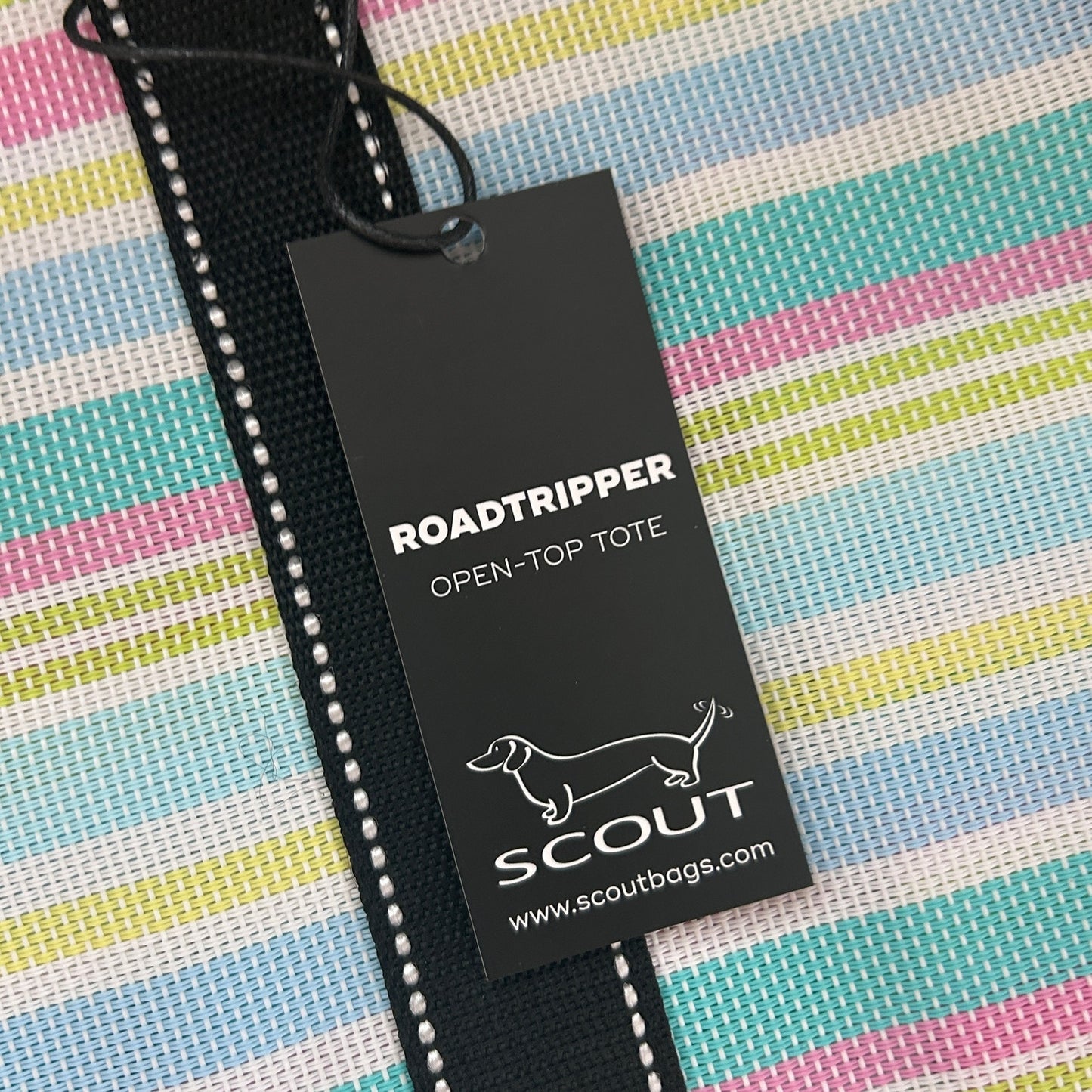 SCOUT Bags Roadtripper Open Top Tote Bag Bermuda Shorts Pastel Stripes NEW