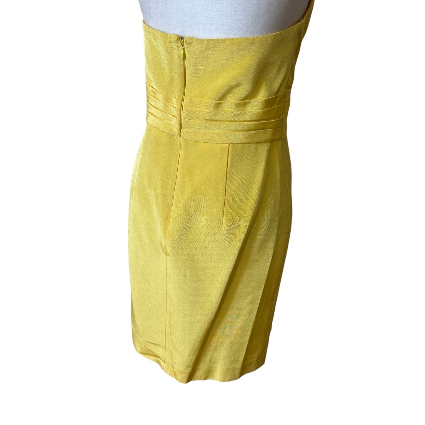 Anthropologie Shoshanna Yellow Strapless Mini Cocktail Sheath Dress Size 2