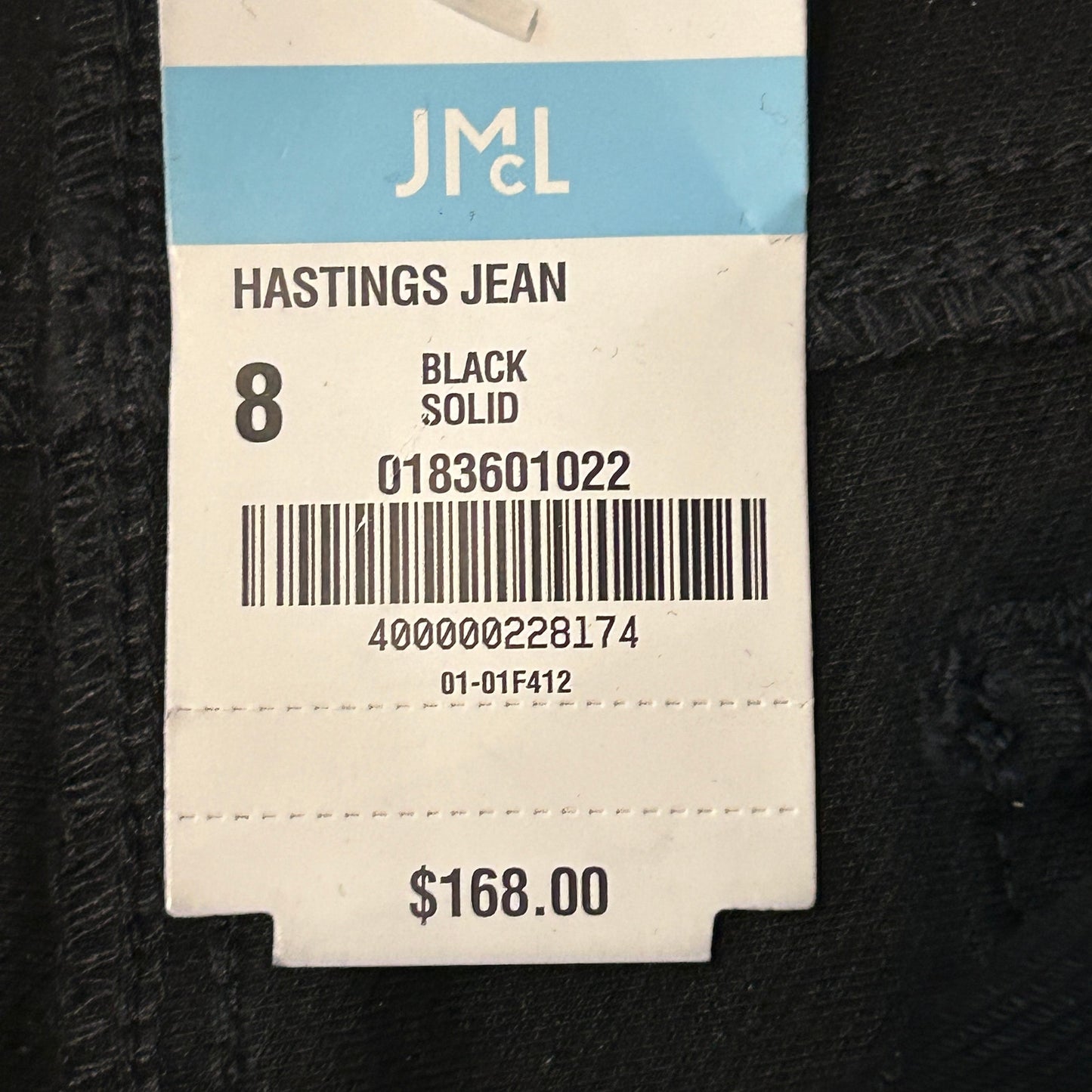 J. McGlaughlin Hastings Jean Black Gold Buttons Front Seams Womens Size 8 NEW
