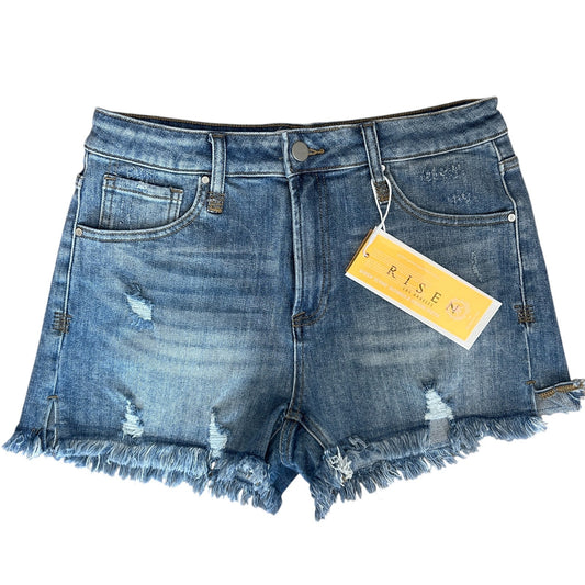 Risen Los Angeles Medium Wash Cut-Off Denim Shorts Womens Size 7 / 28 NWT