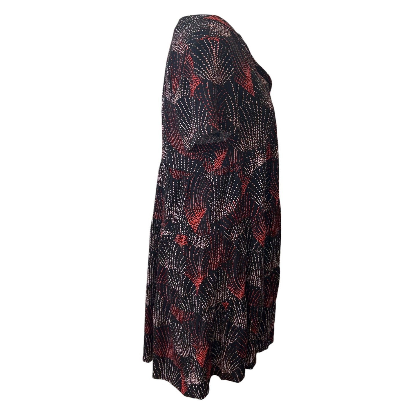 Anthropologie Maeve Tania Tiered Dress Black, Orange Womens Size XS Petite NEW