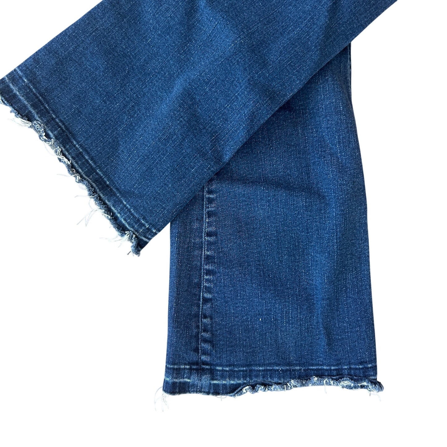 Jen 7 by 7 For All Mankind Cropped Kick Raw Hem Jeans Womens Size 6