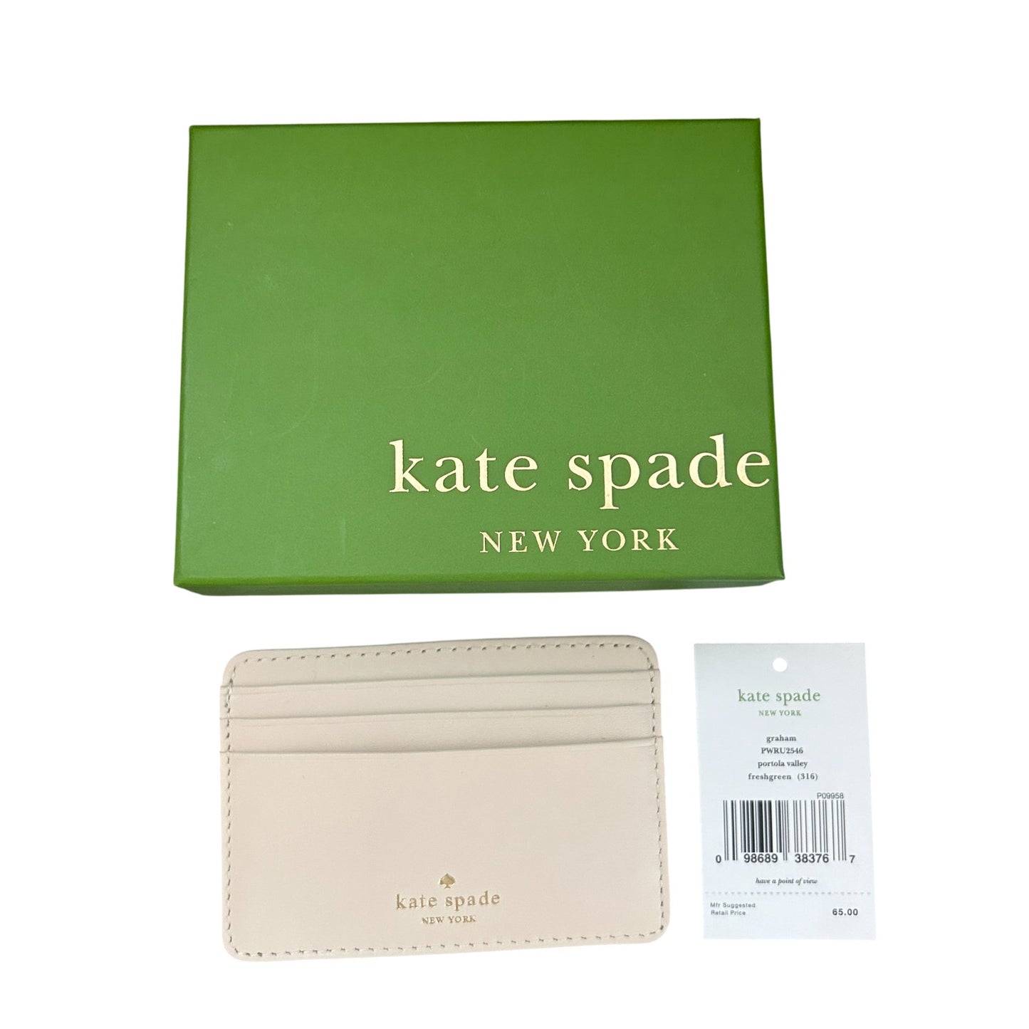 Kate Spade New York NEW IN BOX Freshgreen Graham  Leather Credit Card Holder