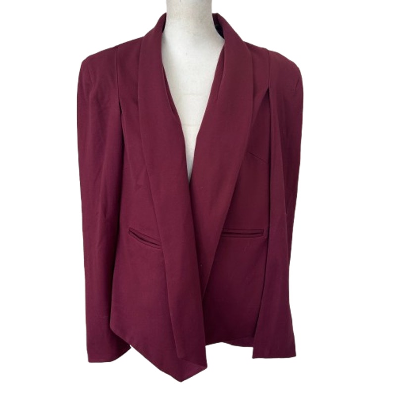 GILI Got It Love It Burgundy Knit Cape Blazer Womens Size 8