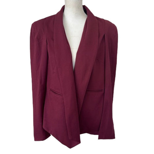 GILI Got It Love It Burgundy Knit Cape Blazer Womens Size 8