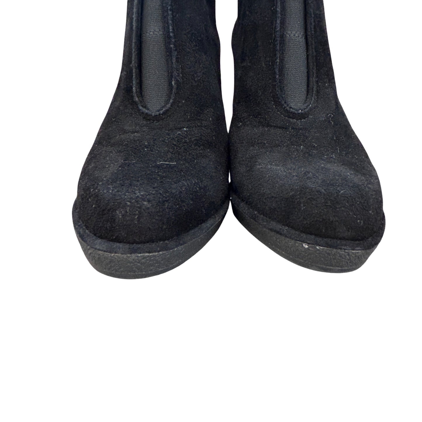 Stuart Weitzman Centrum Black Suede Heeled Ankle Boot Womens Size 7.5