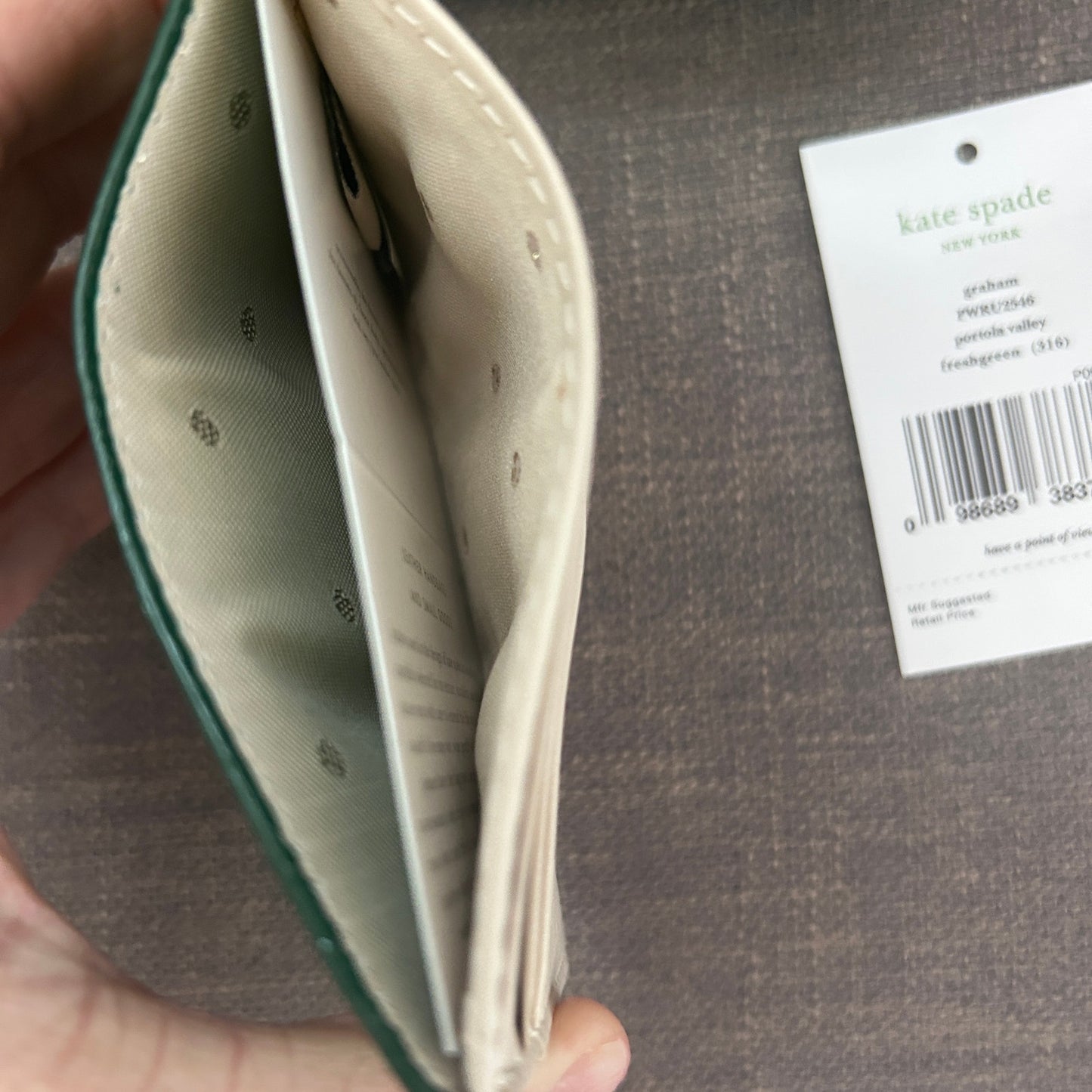 Kate Spade New York NEW IN BOX Freshgreen Graham  Leather Credit Card Holder