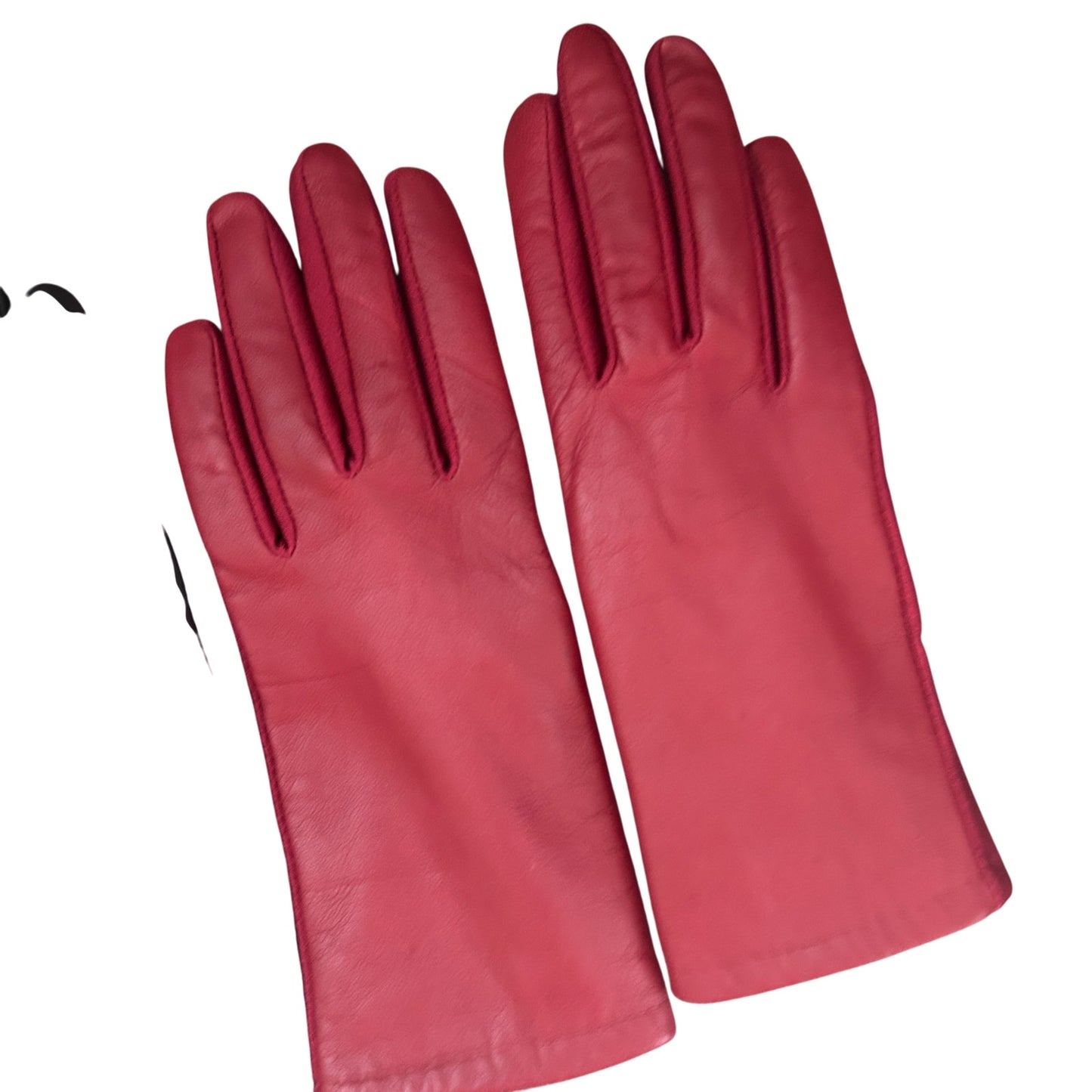 Red and Black Leather Driving Gloves 2 Pairs Womens One Size