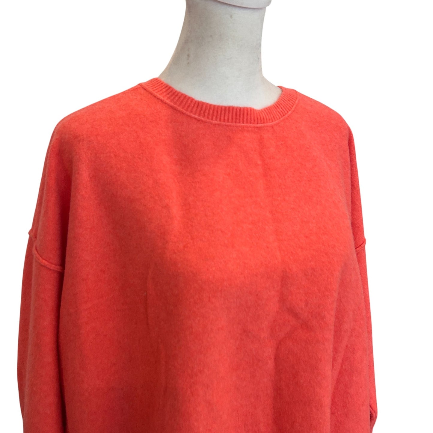 Free People Orange Wool Blend Pullover Boxy Sweater Womens Size Small