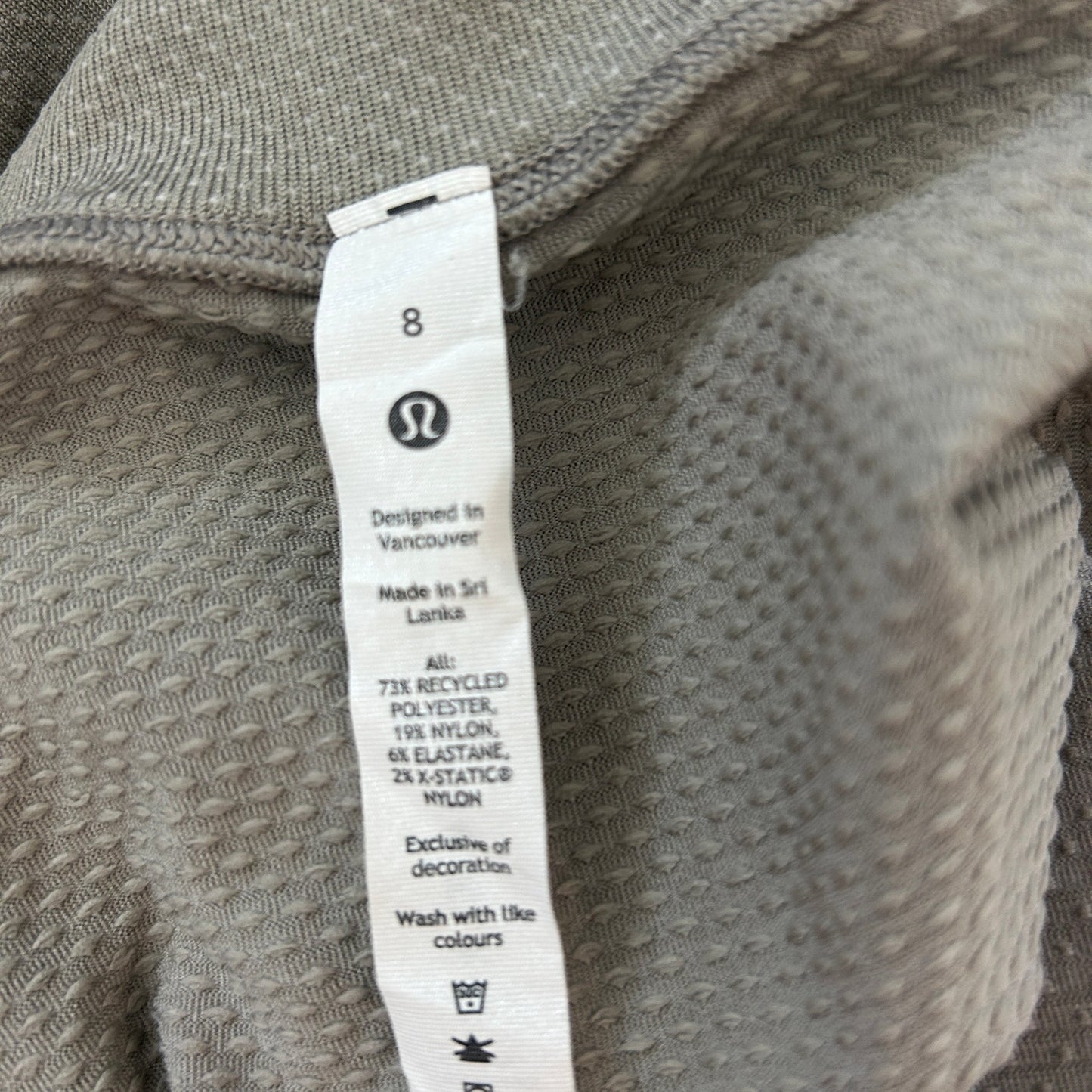 Lululemon Gull Gray Swiftly Relaxed 1/2 Zip Womens Size 8