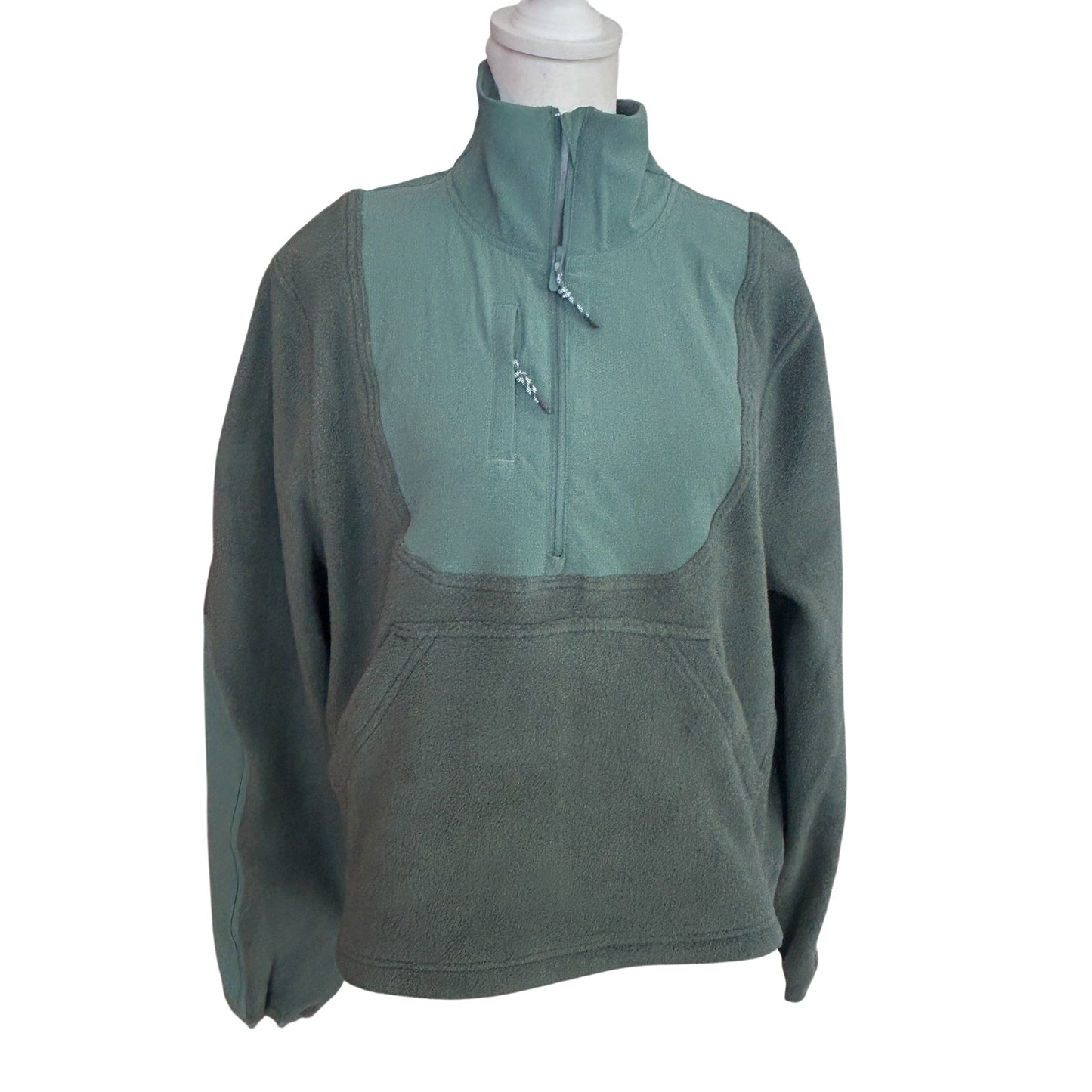 Lululemon NEW Green Fleece + Ripstop Hiking Pullover 1/4 Zip Womens Size 6 NWT