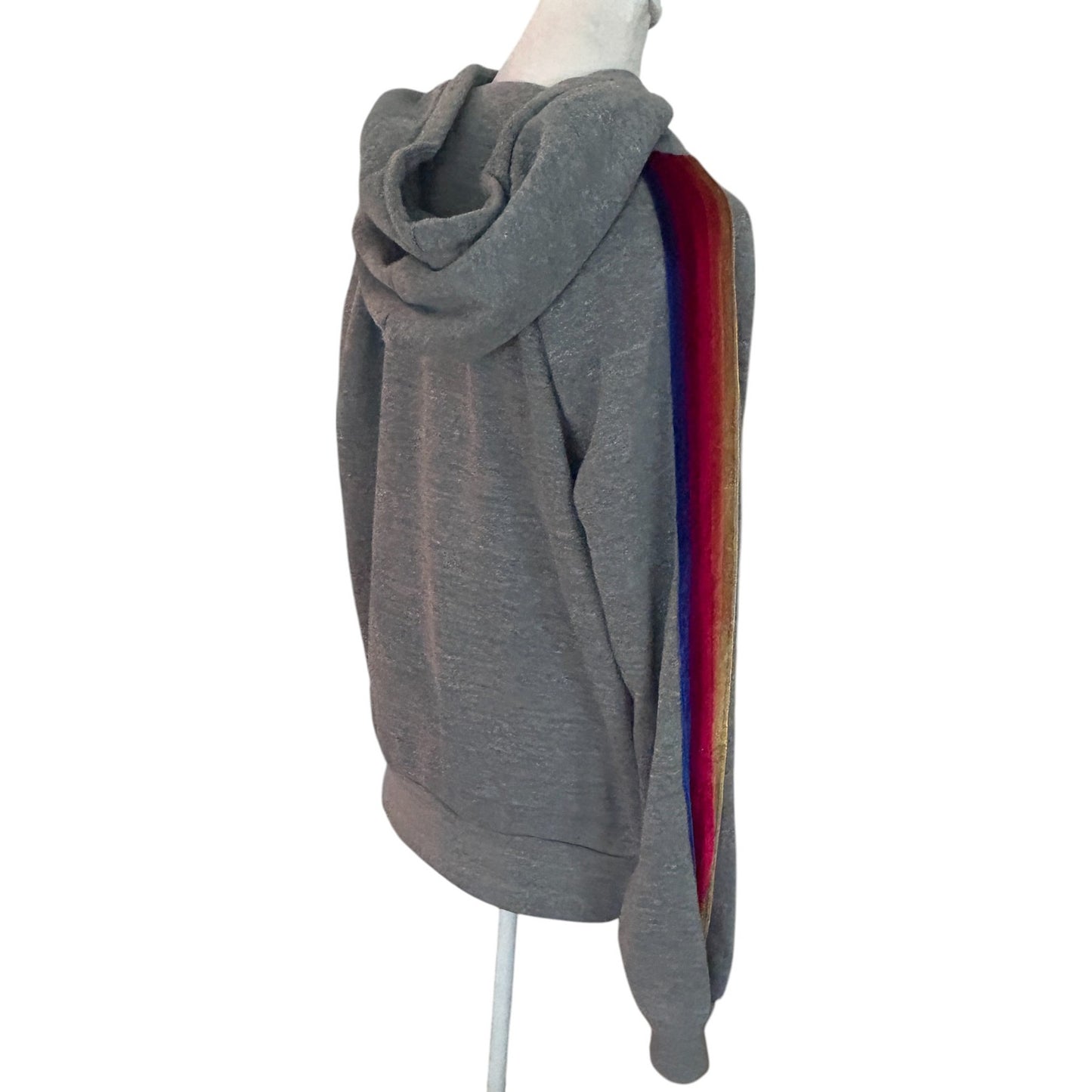 Aviator Nation Gray Pullover Hoodie Front Zippered Pockets Womens Size Medium