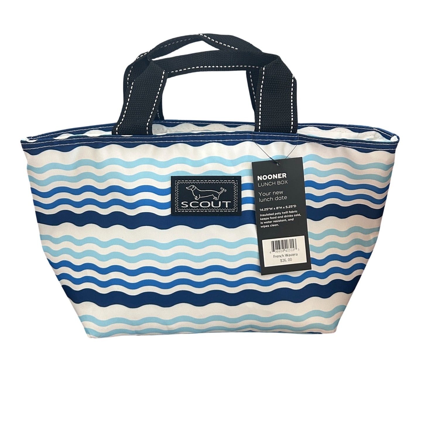 SCOUT Bags Blue Stripes French Waviera Nooner Lunch Box NEW
