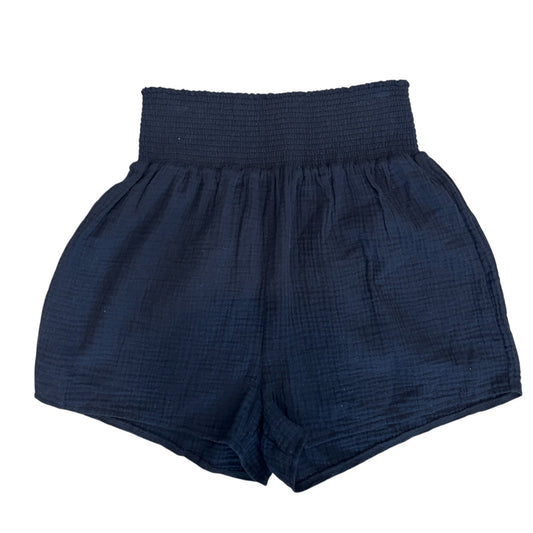 Z Supply Solid Black High Rise Gauzy Crinkly Shorts Womens Size Large