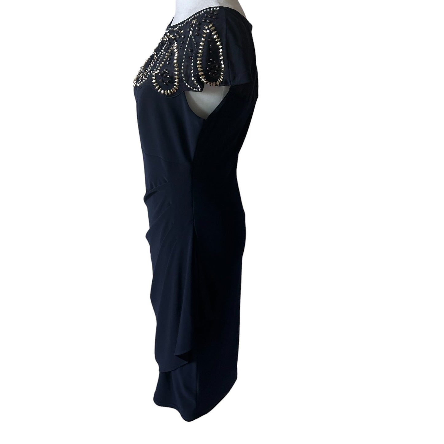 Joseph Ribkoff NEW Blue Dress Beaded Embellished Top Style 191307 Womens Size 8
