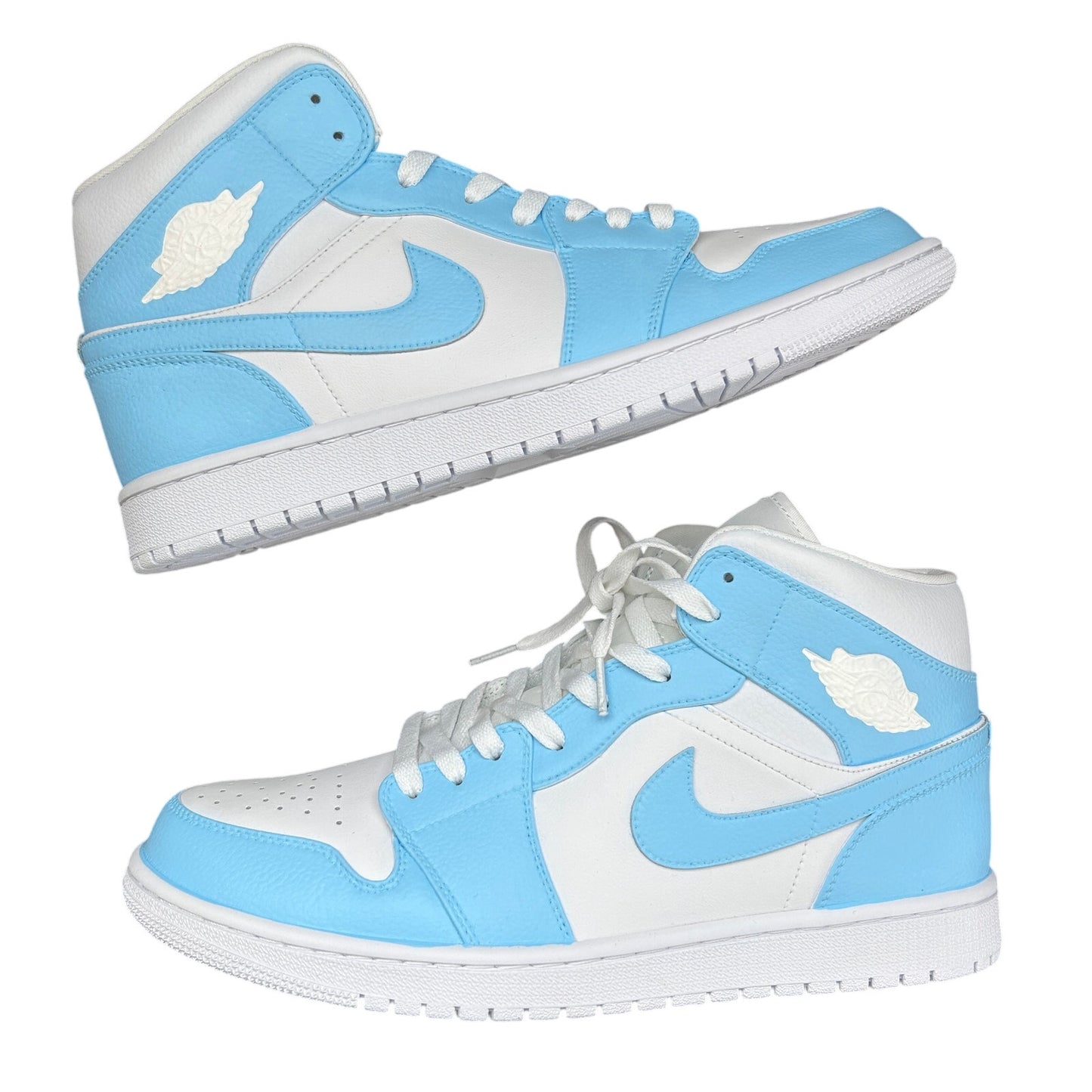 Nike Air Jordan 1 Mid White / Light Blue 554725-109 Men's Size 11 New In Box