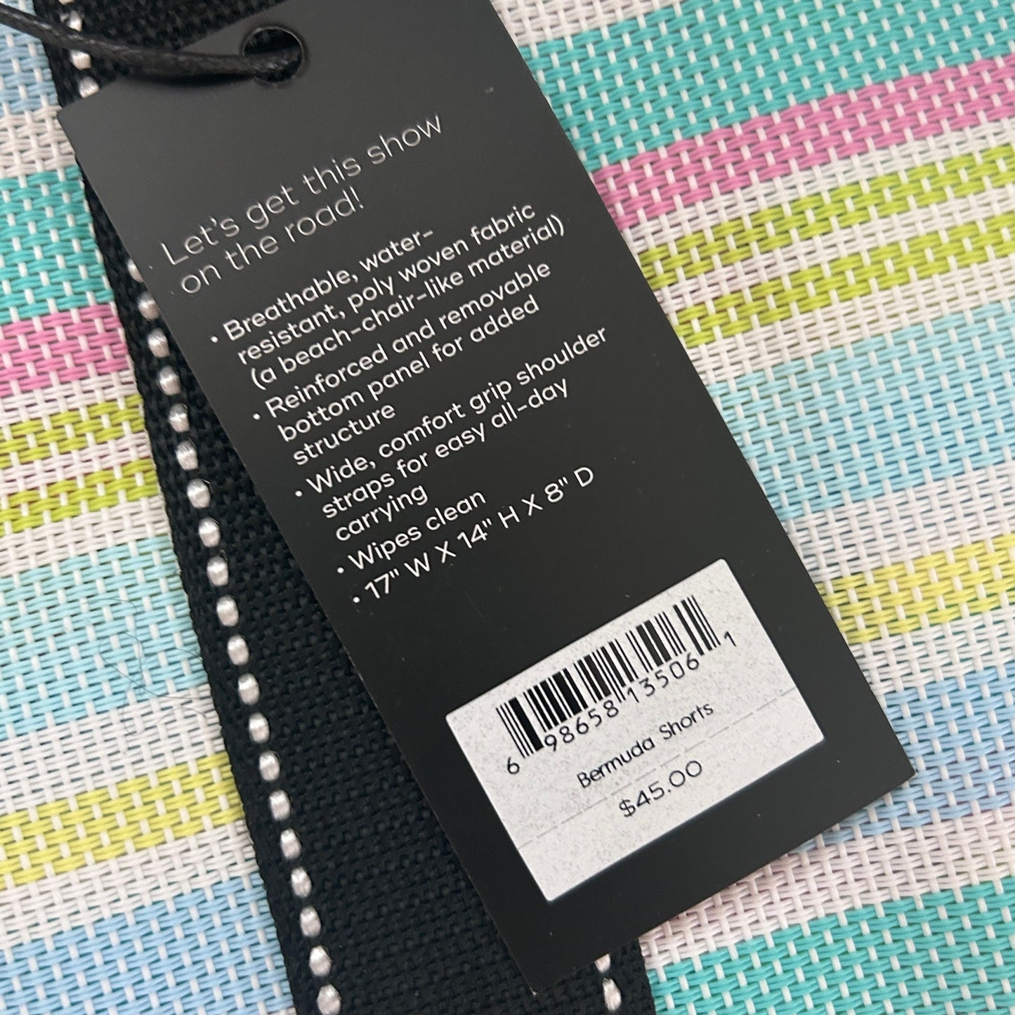 SCOUT Bags Roadtripper Open Top Tote Bag Bermuda Shorts Pastel Stripes NEW