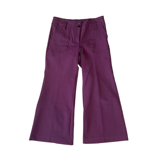 Maeve Anthropologie Burgundy Wide Leg Pant Womens Size 12 Petite