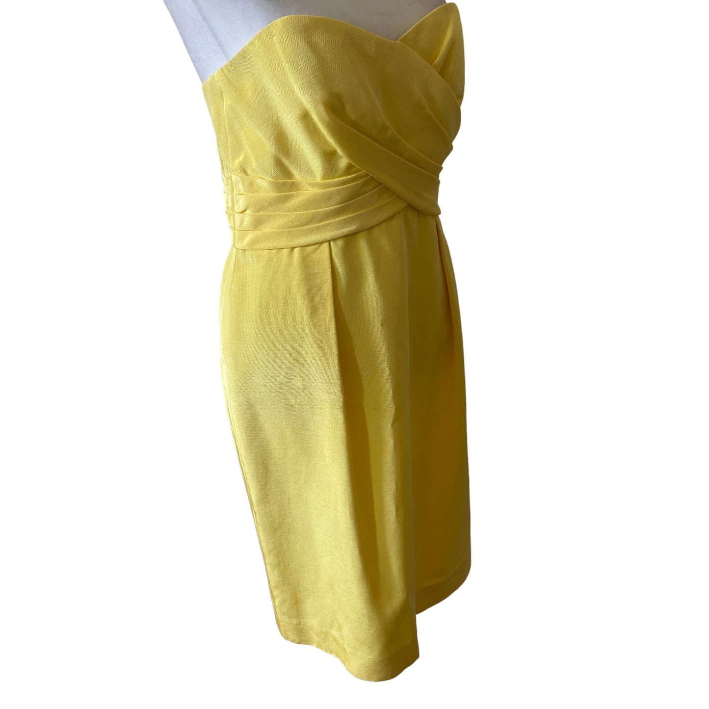 Anthropologie Shoshanna Yellow Strapless Mini Cocktail Sheath Dress Size 2