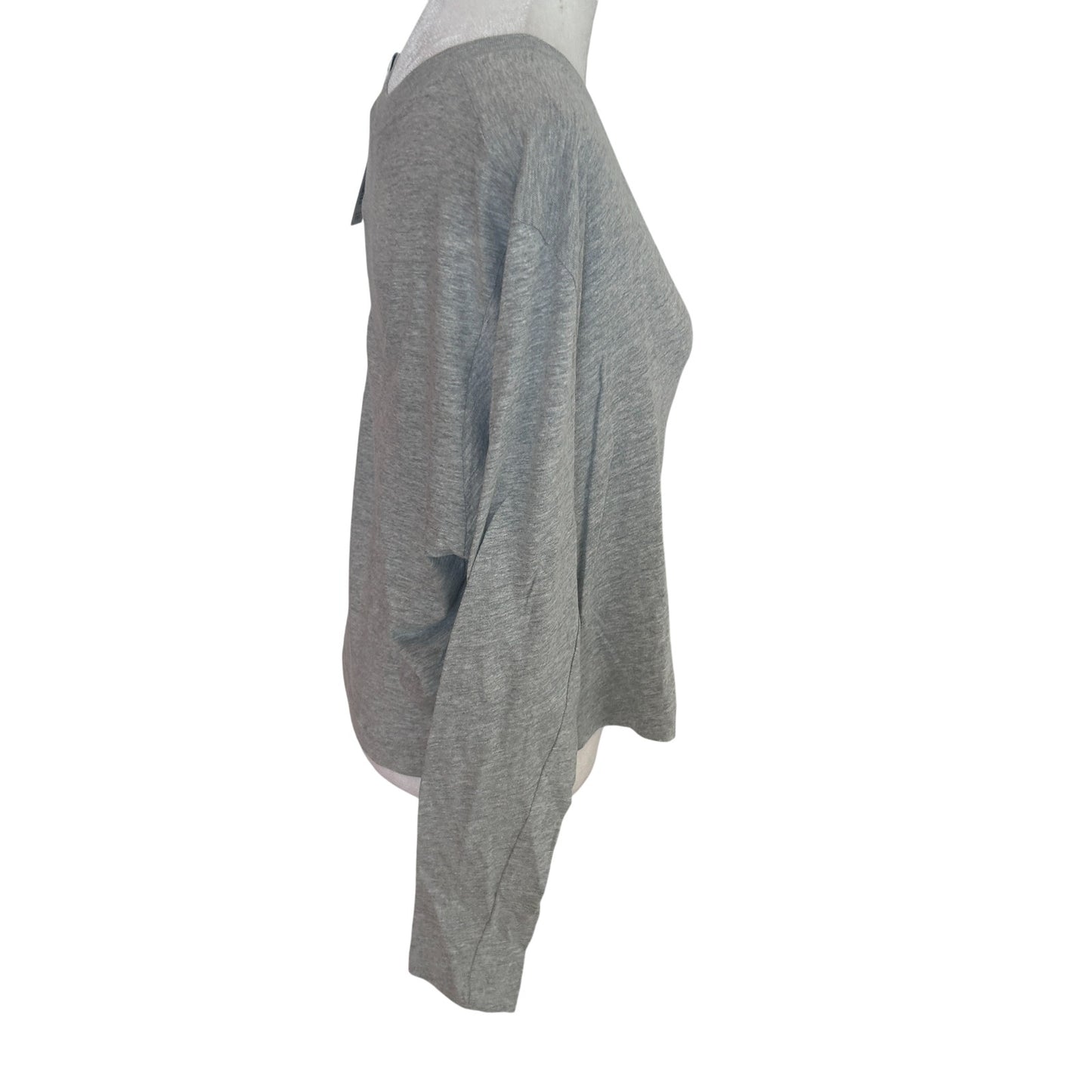 Michael Stars Mac High Crew Boxy Tee Long Sleeve Heather Gray Womens Medium NEW