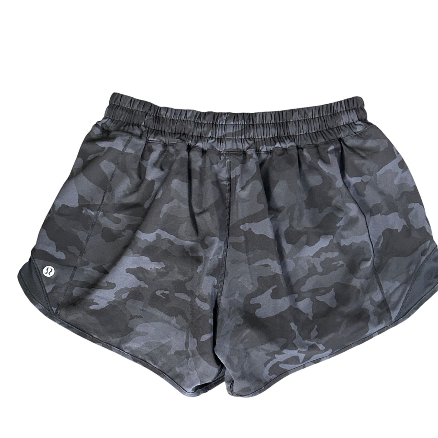 Lululemon Black Camo Hotty Hot High-Rise Lined Short 4" Womens Size 8 Tall
