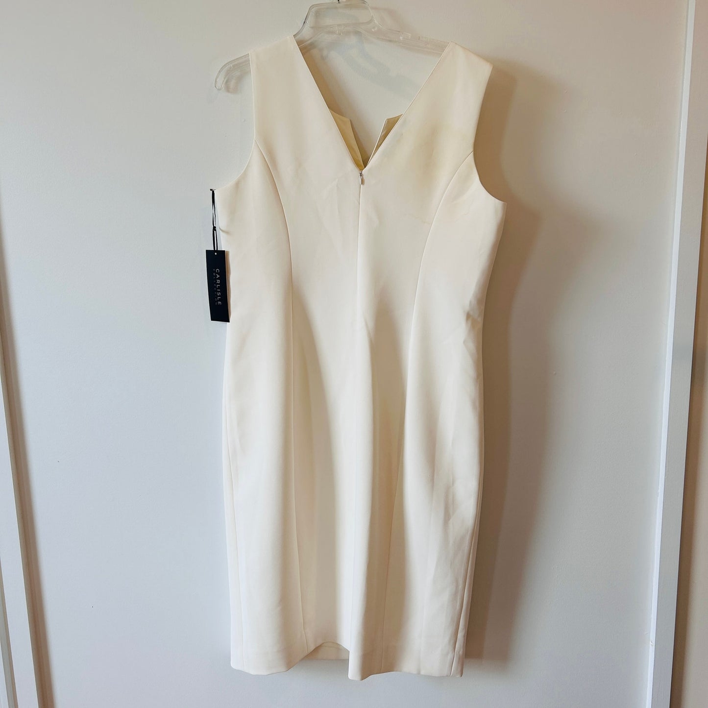 Per Se Carlisle Off-White Casablanca Sleeveless Sheath Dress Size 16 NEW