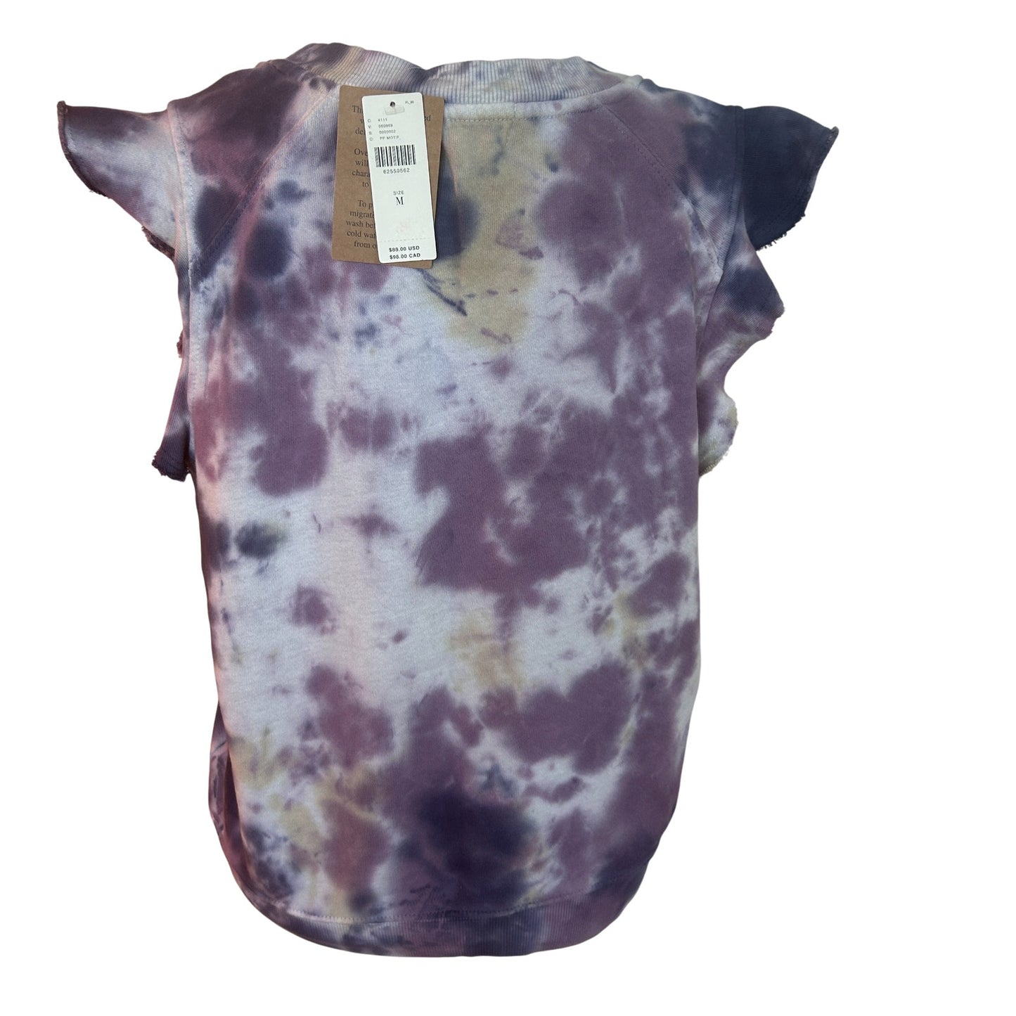 Anthropologie T.LA Purple Tie Dye Ruffled Sleeveless Top Womens Size Medium NEW