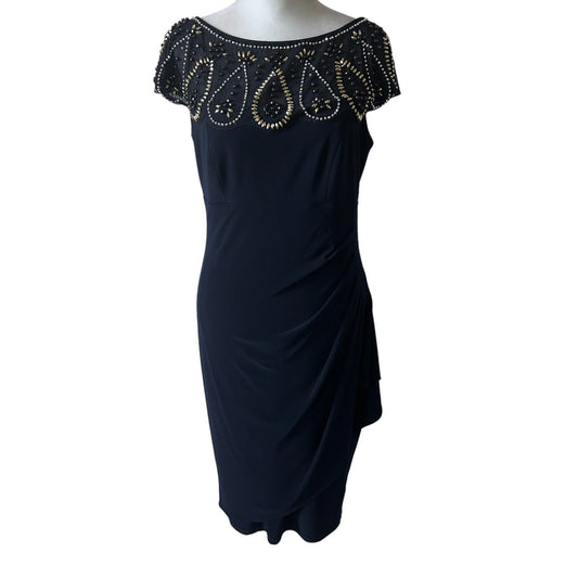 Joseph Ribkoff NEW Blue Dress Beaded Embellished Top Style 191307 Womens Size 8