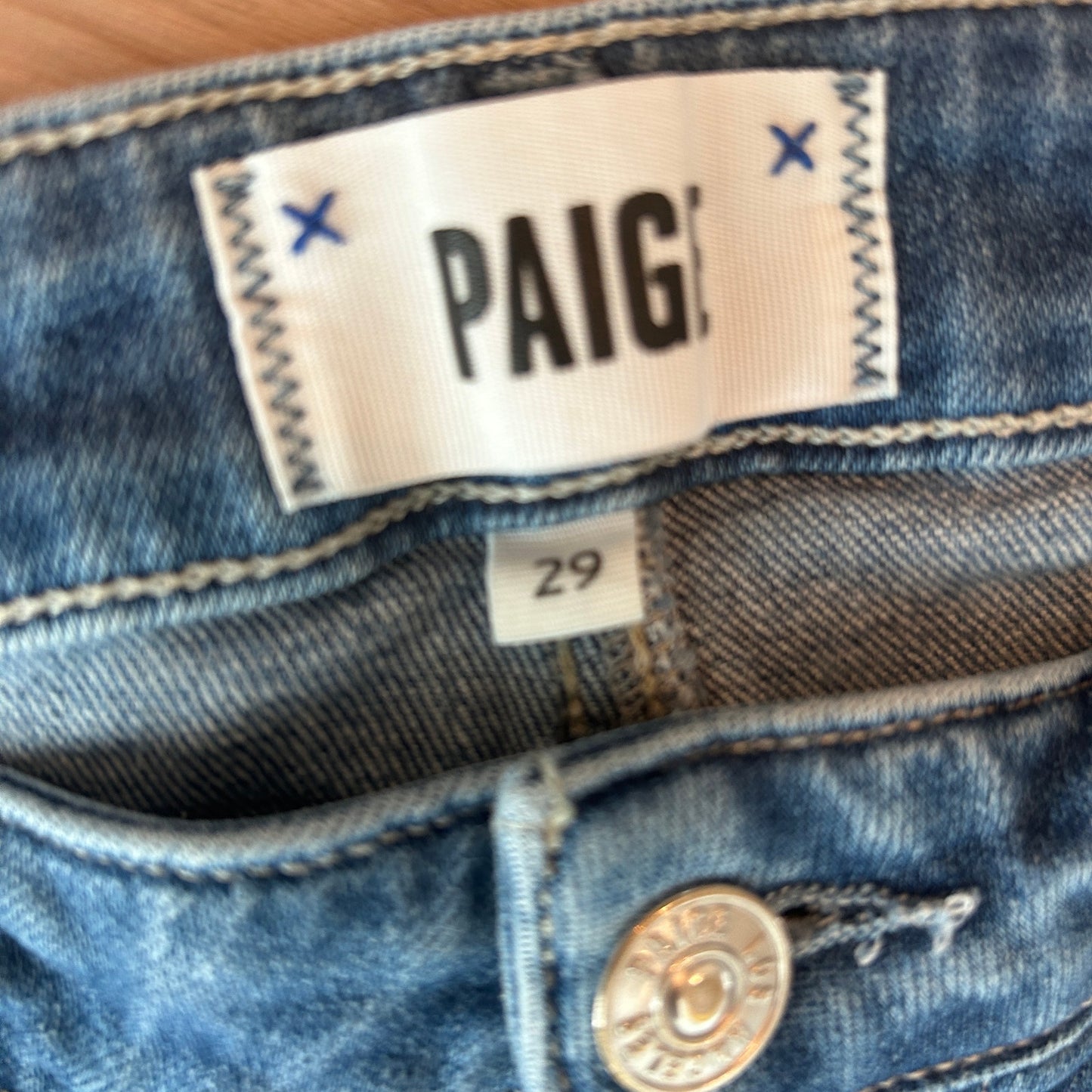 Paige Jeans Hoxton Crop Medium Wash Raw Hem Cropped Jeans Womens Size 29