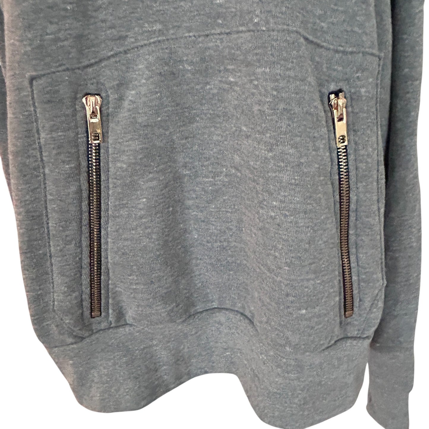 Aviator Nation Gray Pullover Hoodie Front Zippered Pockets Womens Size Medium