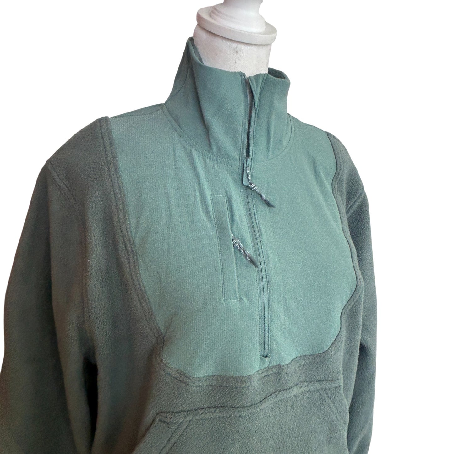 Lululemon NEW Green Fleece + Ripstop Hiking Pullover 1/4 Zip Womens Size 6 NWT