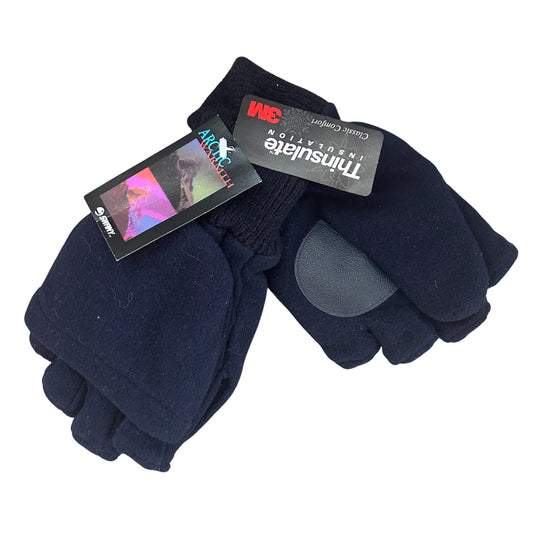 3M Thinsulate Arctic Warmth Black Convertible Gloves Youth XL 12-18 Years NEW