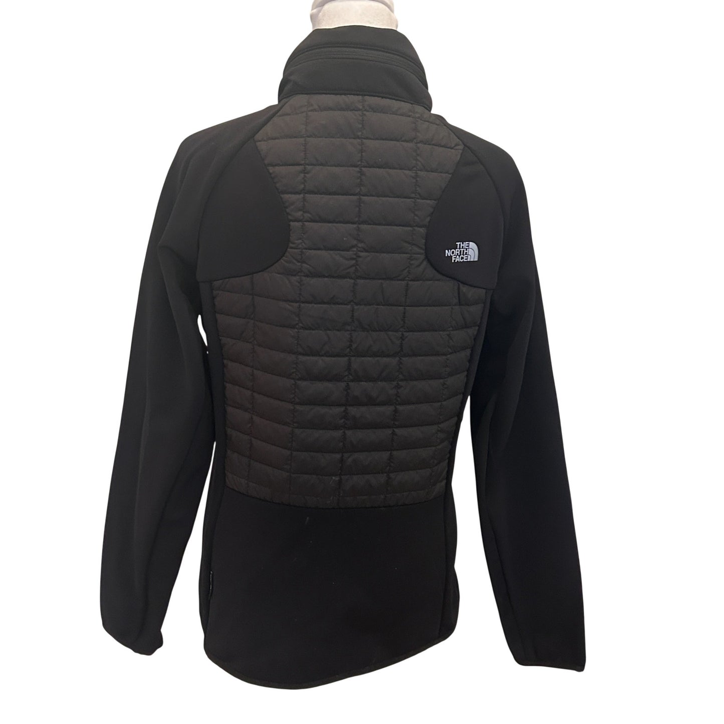 The North Face Black Slim Light Quilted Jacket Hidden Hood Womens Size Medium
