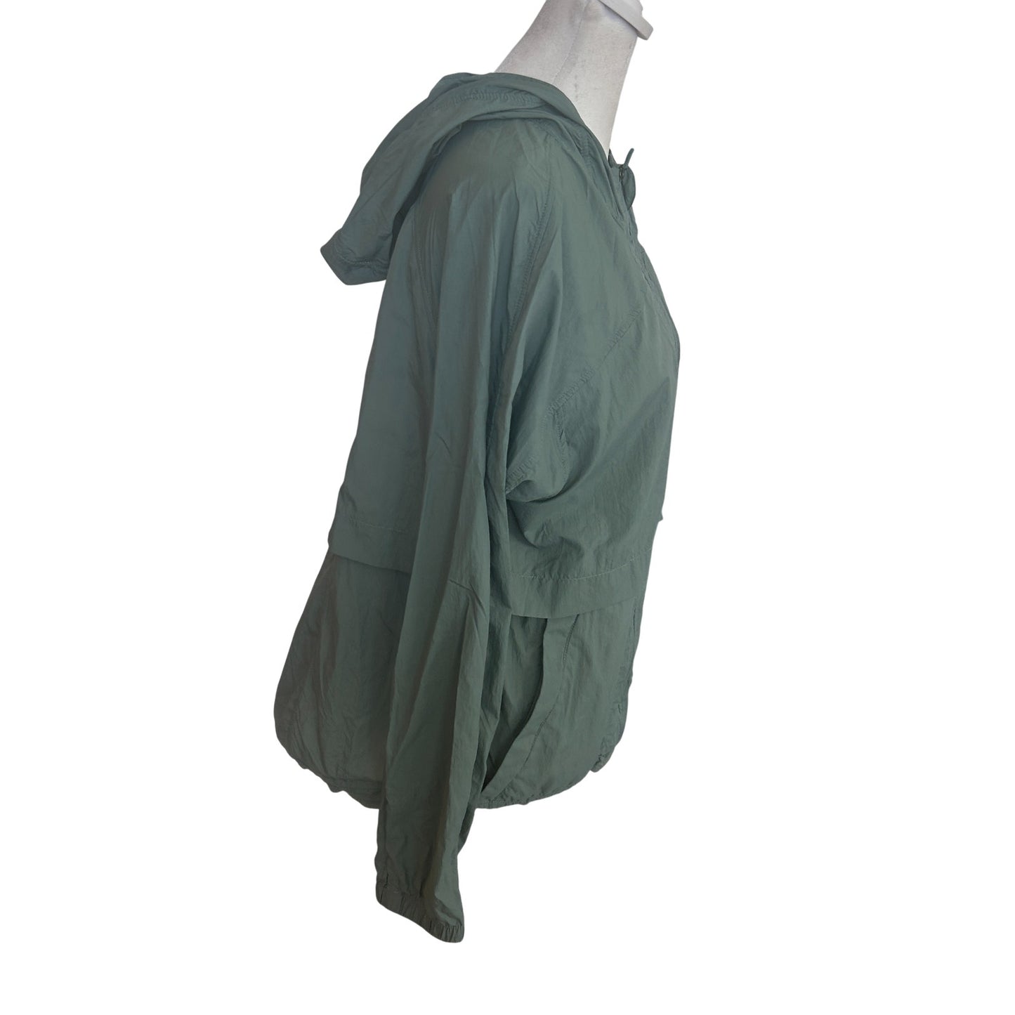 Lululemon Olive Green Hood-Lite Classic Fit Full Zip Rain Jacket Womens Size 6