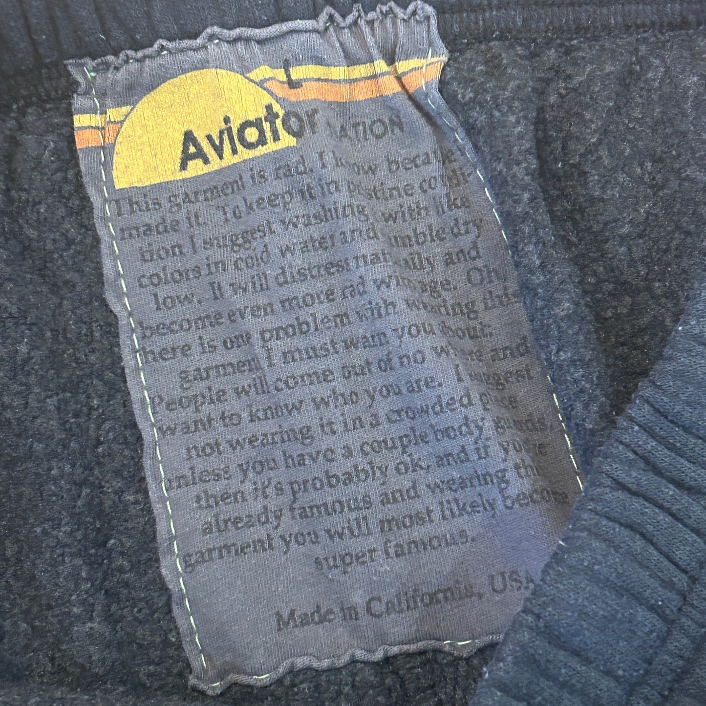 Aviator Nation Dark Gray Smiley 2 Sweatpants Womens Size Large