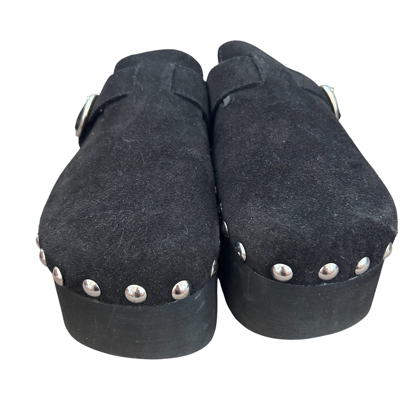 Jeffrey Campbell Celestine Black Suede Silver Slip-On Flats Womens Size 38 NEW