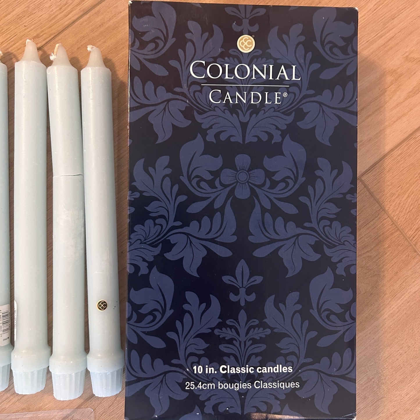 Colonial Candle Coastal Blue 10" Classic Candles Lot of 12  New in Box