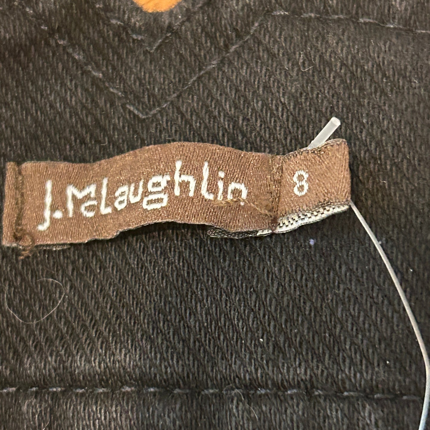 J. McGlaughlin Hastings Jean Black Gold Buttons Front Seams Womens Size 8 NEW