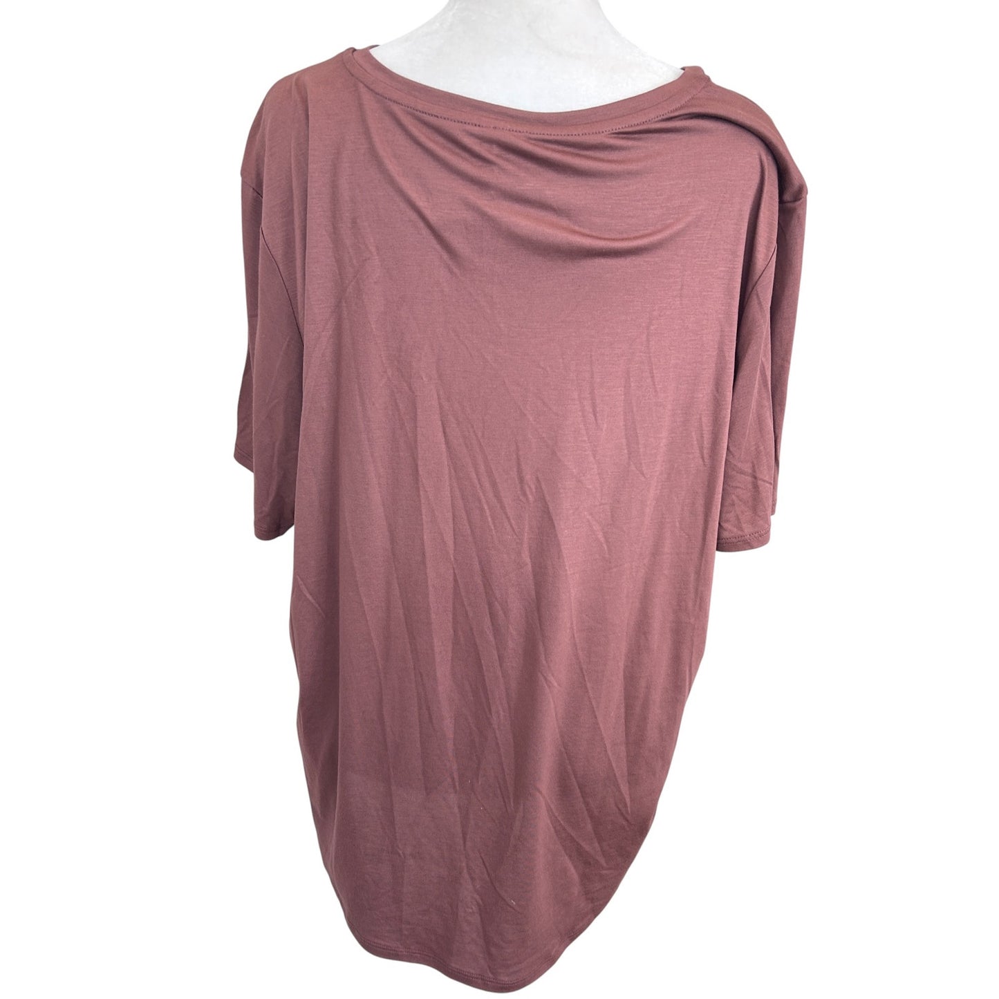 Anthropologie Chocolate Brown V-Neck Tunic Tee Shirt Top Womens Size Large