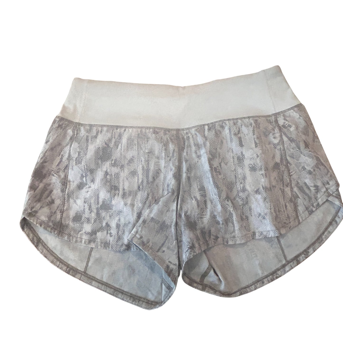 Lululemon Gray and White Camo Speed Up High Rise Lined Short Womens Size 6 Tall