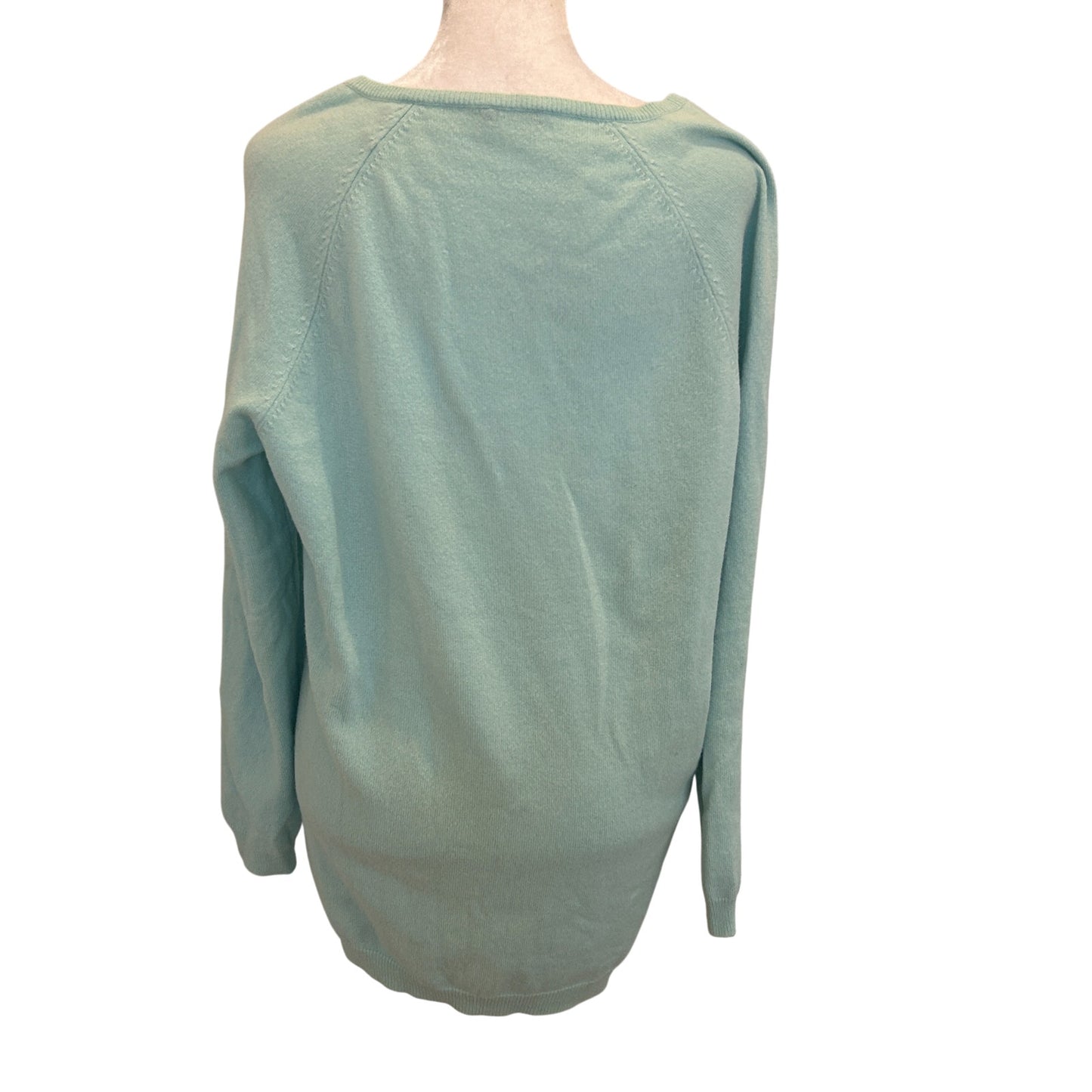 J McGlaughlin Light Blue V-Neck Long Sleeve Cashmere Sweater Womens Size Large