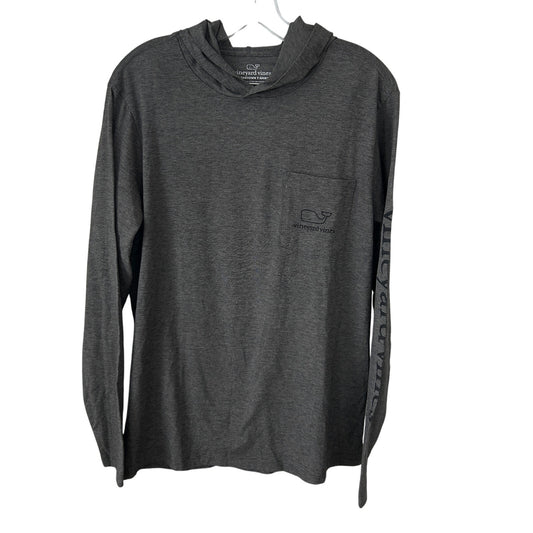 Vineyard Vines Gray Long Sleeve Hooded Island T-Shirt Mens Size Small