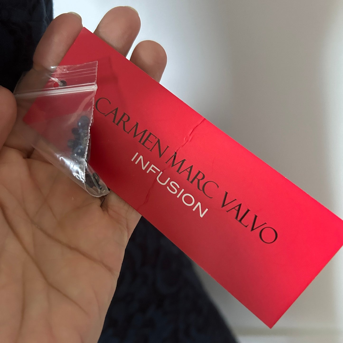 Carmen Marc Valvo Infusion Navy Blue Embellished Lace High Low Dress NEW Size 10